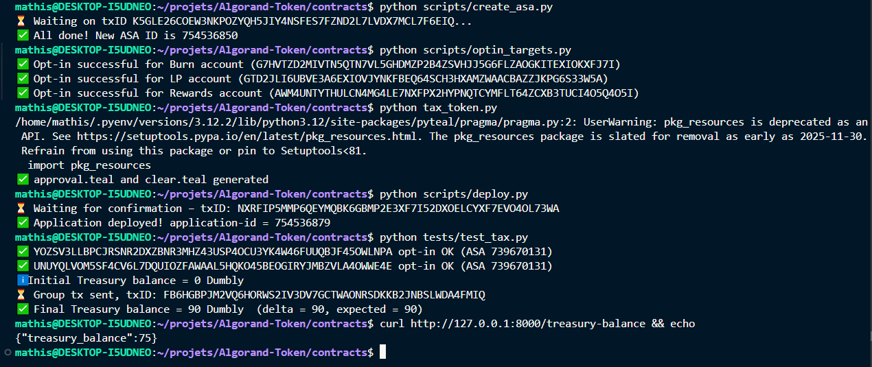 Algorand Token — Freelance MVP